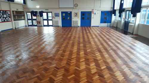 St Augustines school after sanding and finishing